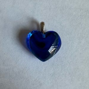 Baccarat blue crystal heart pendant for necklace
